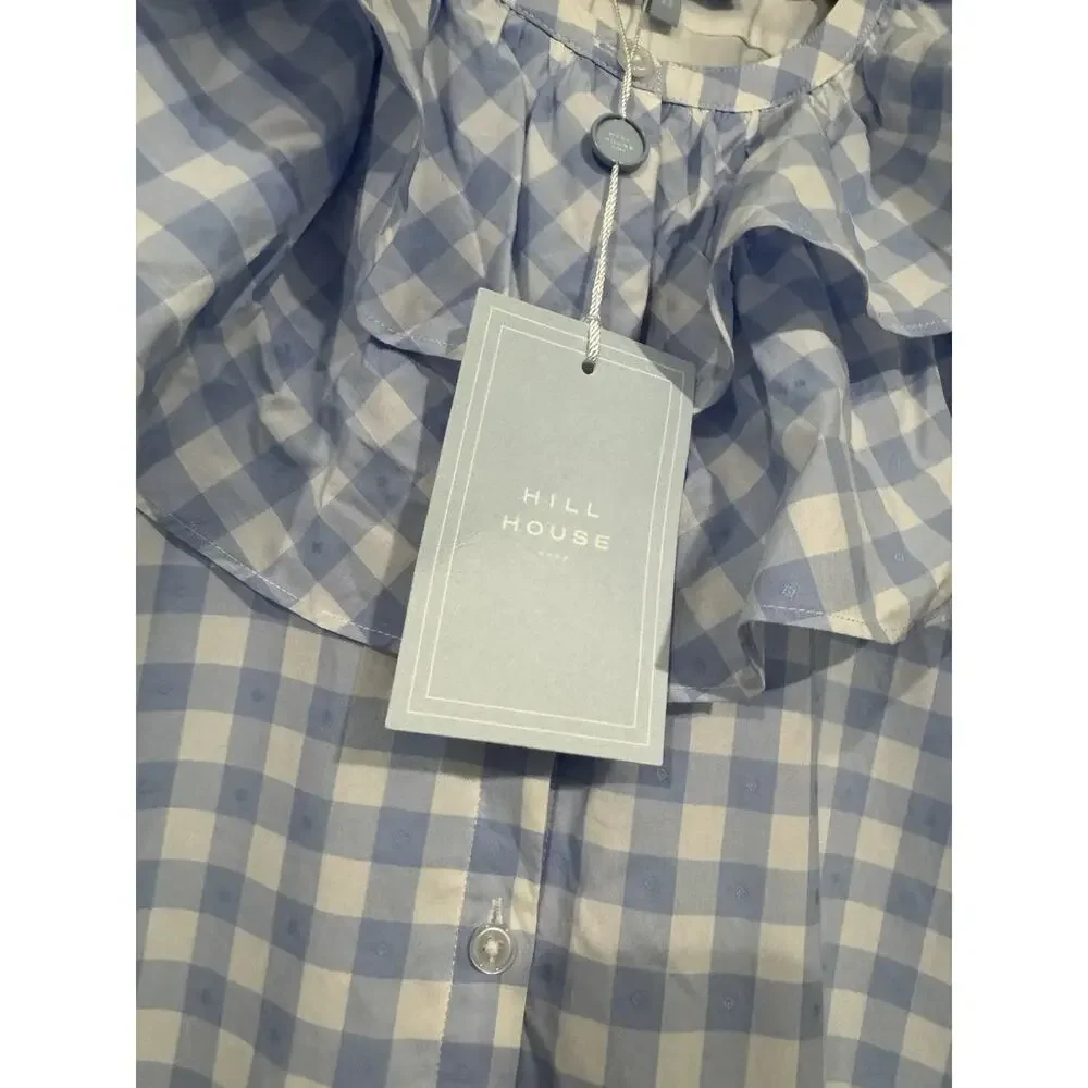 Hill House The Colette Dress Blue Jacquard Check Size Small NWT - Picture 6 of 12
